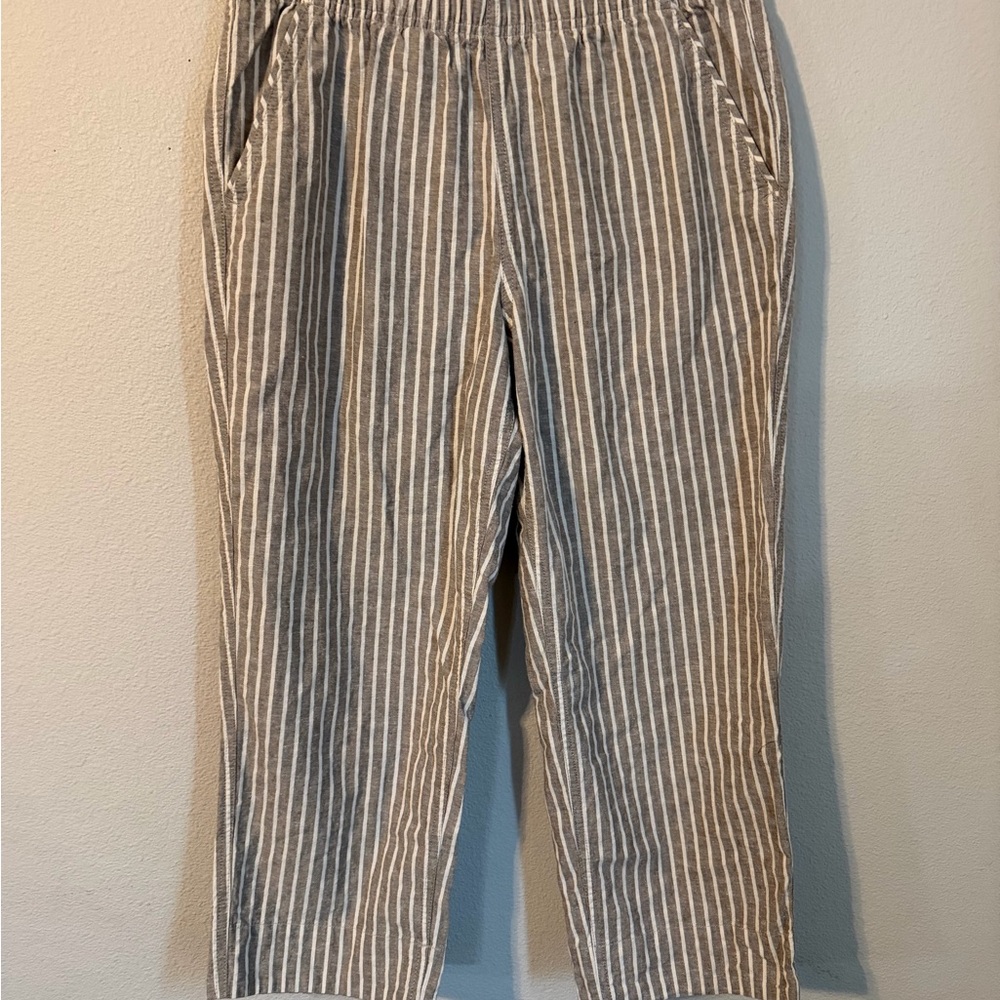 Women’s Duluth Trading Co Pants Overeasy Hemp Capri Pant Size 4 Boho Lagenlook